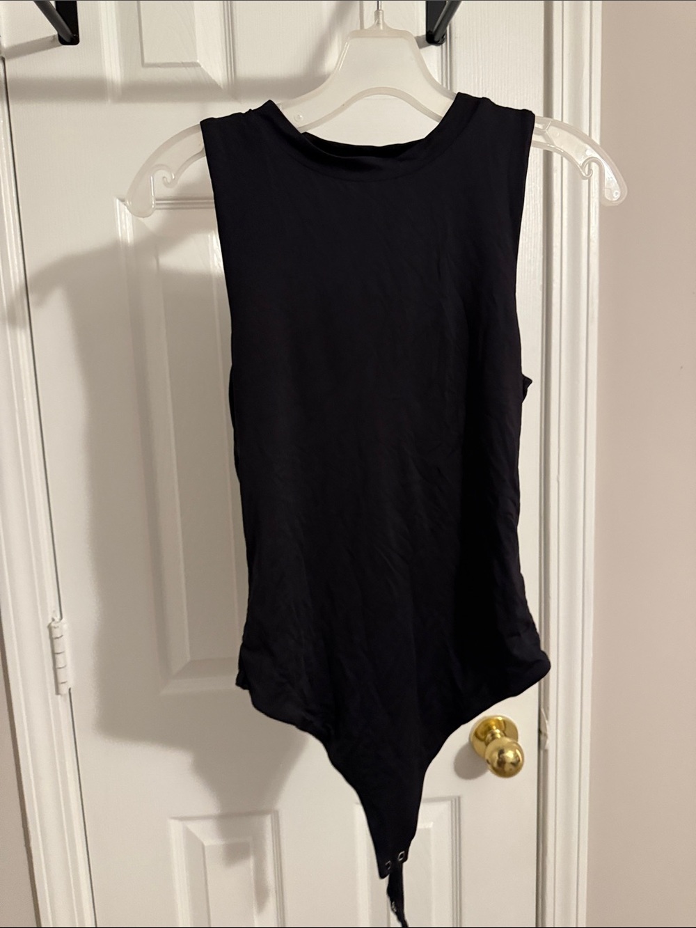Meshki Black Sleeveless Crew Neck Bodysuit